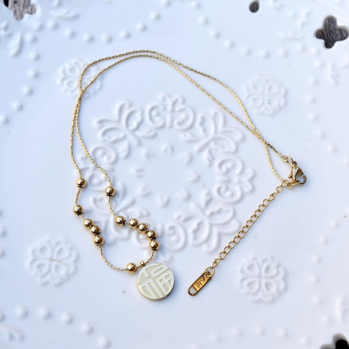 Fu Pendant Necklace - Chinese New Year - Stainless Steel Necklace