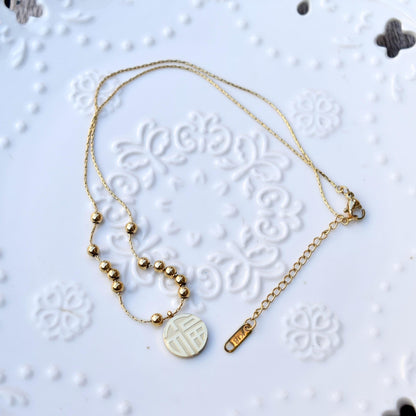 Fu Pendant Necklace - Chinese New Year - Stainless Steel Necklace