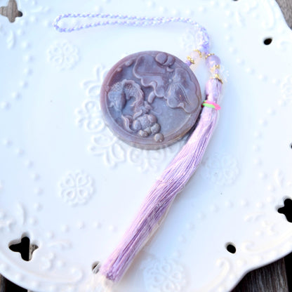 Lotus Fish Agate Pendant Tassel Accessory - Chinese Bag/Car/Waist Hanging Accessory