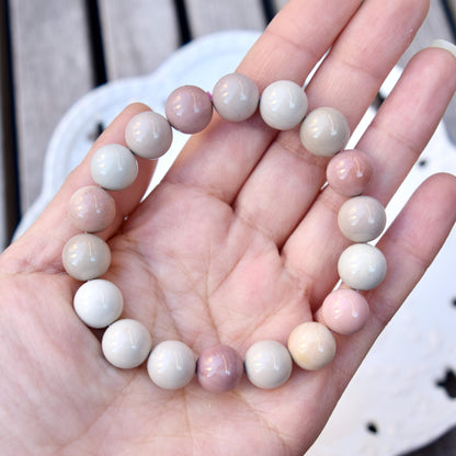 11.1 mm Colorful Agate Beaded Bracelet - Pink Bracelet A06