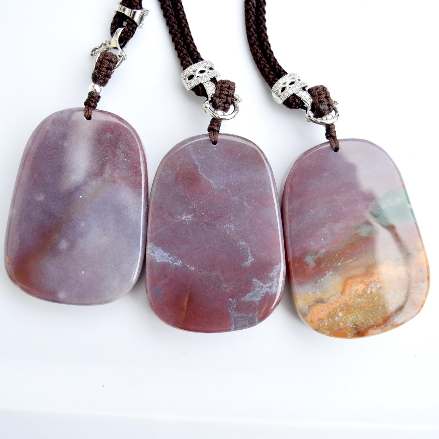 Chinese Dragon Jasper Pendant Necklace - Adjustable Jade Cord