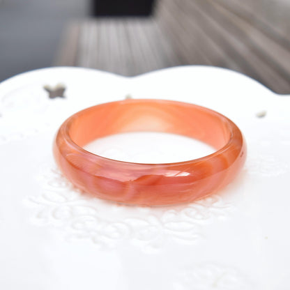 57.1 mm Orange Agate Bangle Bracelet