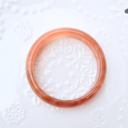 57.1 mm Orange Agate Bangle Bracelet