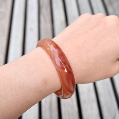 57.1 mm Orange Agate Bangle Bracelet