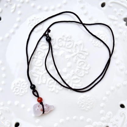 Agate Gourd Pendant Rope Necklace