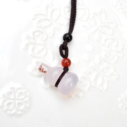 Agate Gourd Pendant Rope Necklace