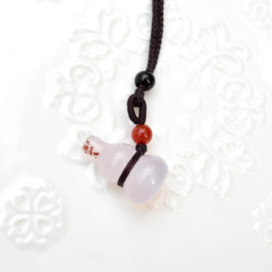 Agate Gourd Pendant Rope Necklace