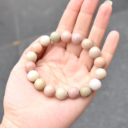 11.8 mm Agate Beaded Bracelet - Pink Macaroon A16