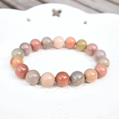 10.9 mm Colorful Agate Beaded Bracelet - Pink A21