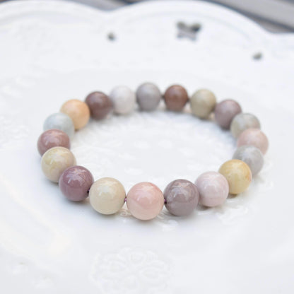 10.3 mm Colorful Agate Beaded Bracelet - Pink Orage Bracelet A03