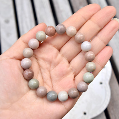 10.2 mm Colorful Agate Beaded Bracelet - Pink Orage Bracelet A04