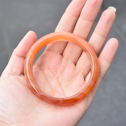 57.1 mm Orange Agate Bangle Bracelet