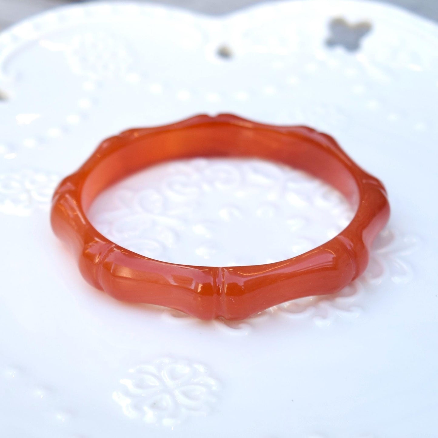 57mm Red Agate Bangle Bracelet