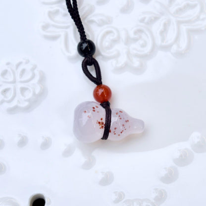 Agate Gourd Pendant Rope Necklace