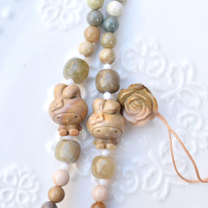 Jasper Flora Castle Pendant Tassel Necklace - Colorful Agate Necklace