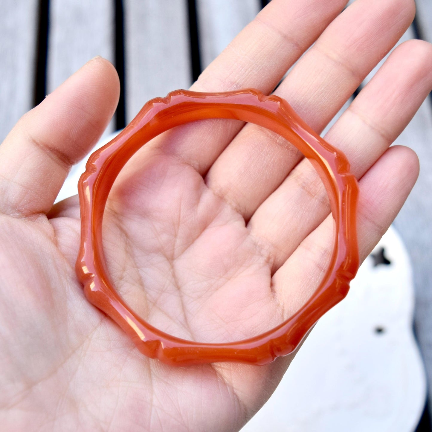 57mm Red Agate Bangle Bracelet