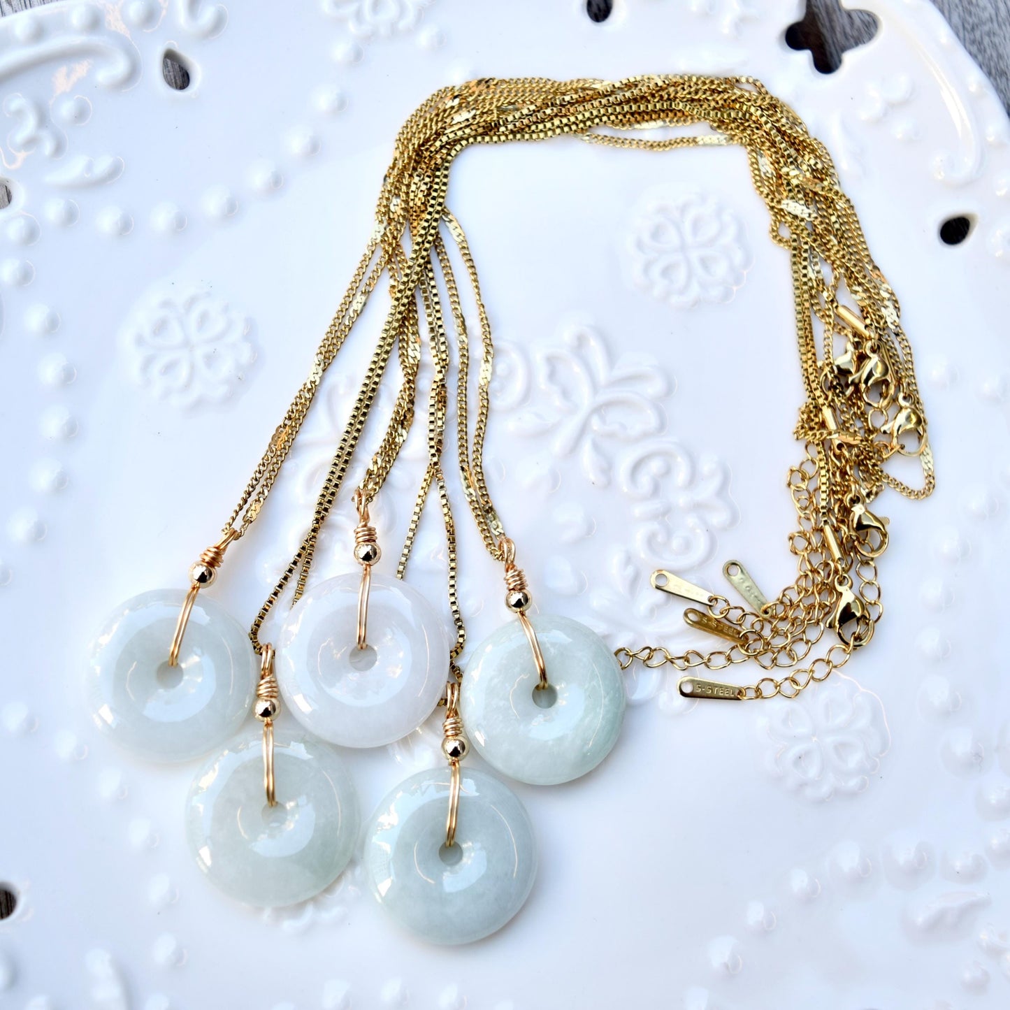 Jadeite Peace Buckle Necklace - Jade jewelry