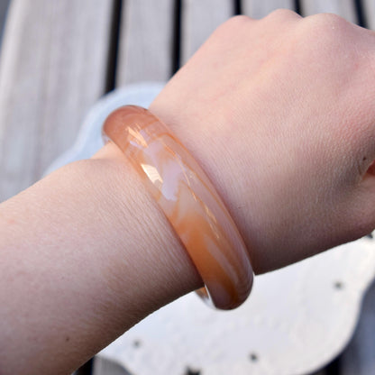 58.3 mm Orange Agate Bangle Bracelet