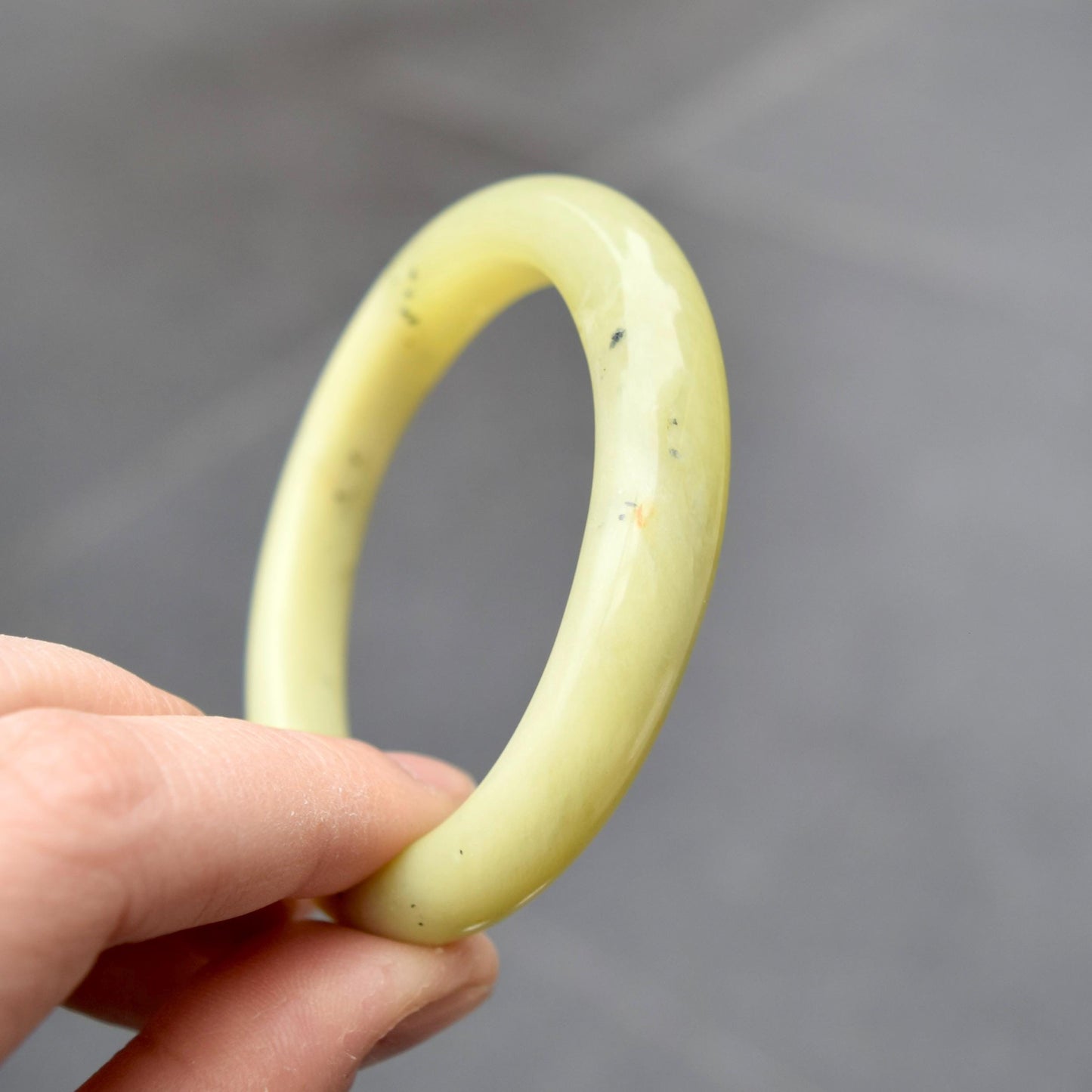 52.8 mm- Natural Xiu Jade Bangle Bracelet- Serpentine Jade