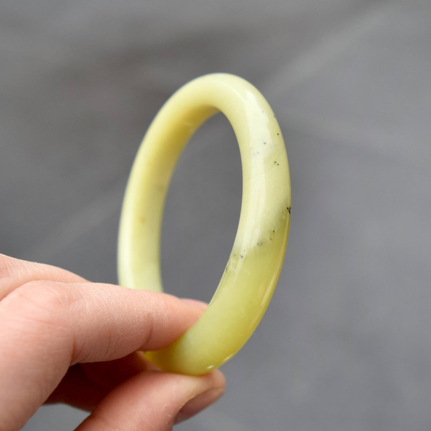 52.8 mm- Natural Xiu Jade Bangle Bracelet- Serpentine Jade