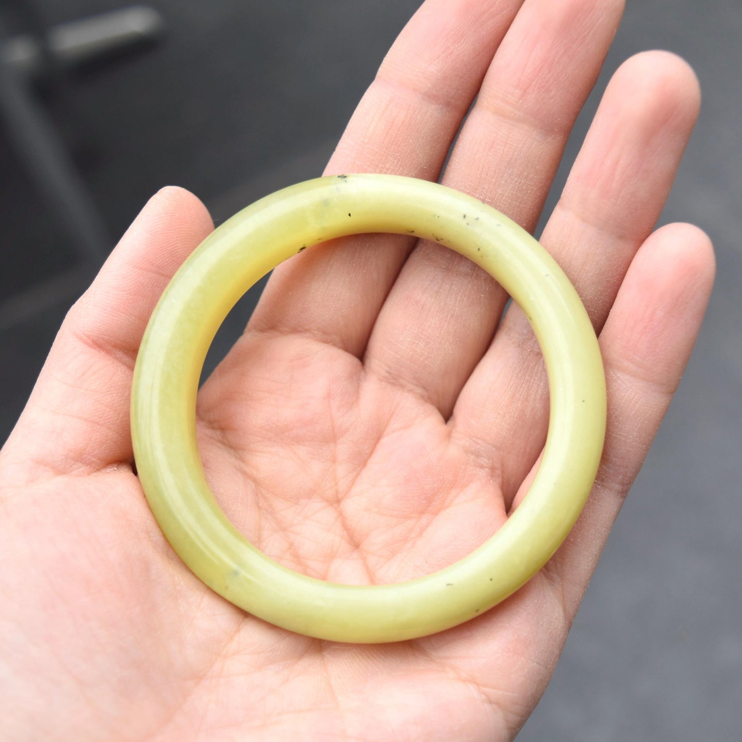52.8 mm- Natural Xiu Jade Bangle Bracelet- Serpentine Jade