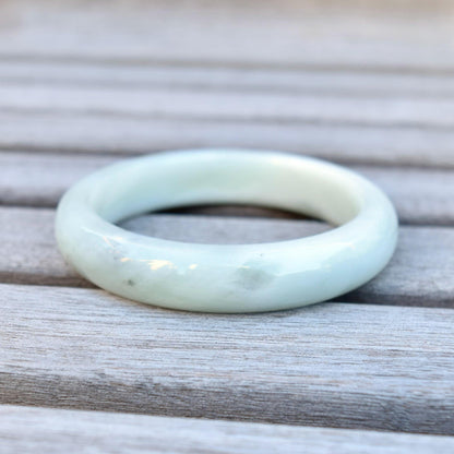 58.2 mm- Natural Xiu Jade Bangle Bracelet - White- Serpentine Jade