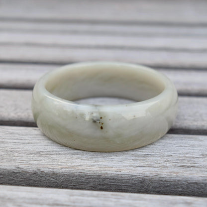 54.6 mm Natural Jade Bangle Bracelet - White