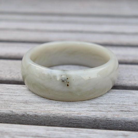 54.6 mm Natural Jade Bangle Bracelet - White