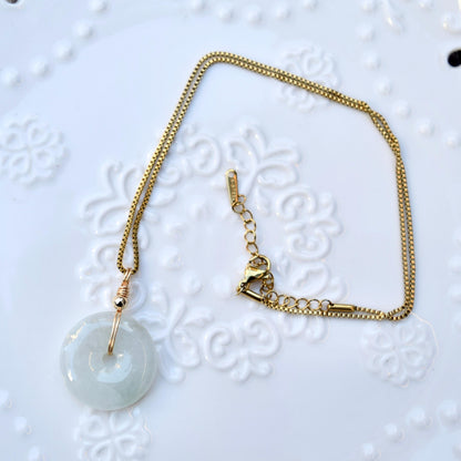 Jadeite Peace Buckle Necklace - Jade jewelry