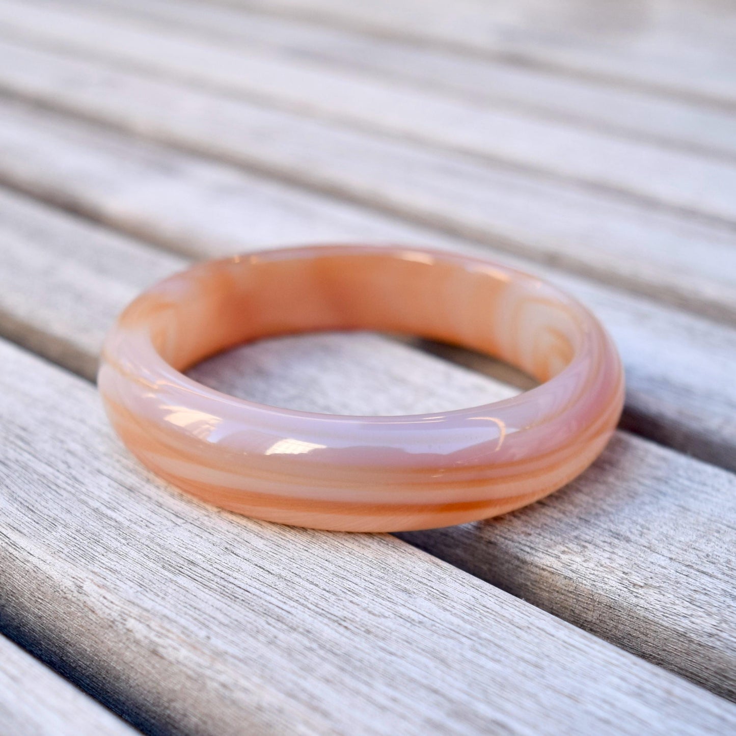 58.3 mm Orange Agate Bangle Bracelet