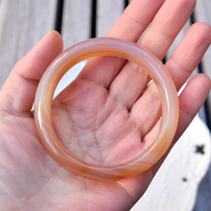 58.3 mm Orange Agate Bangle Bracelet