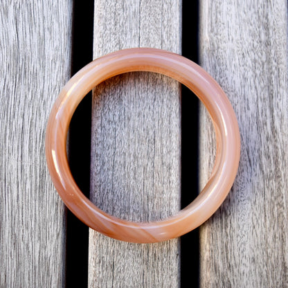 58.3 mm Orange Agate Bangle Bracelet
