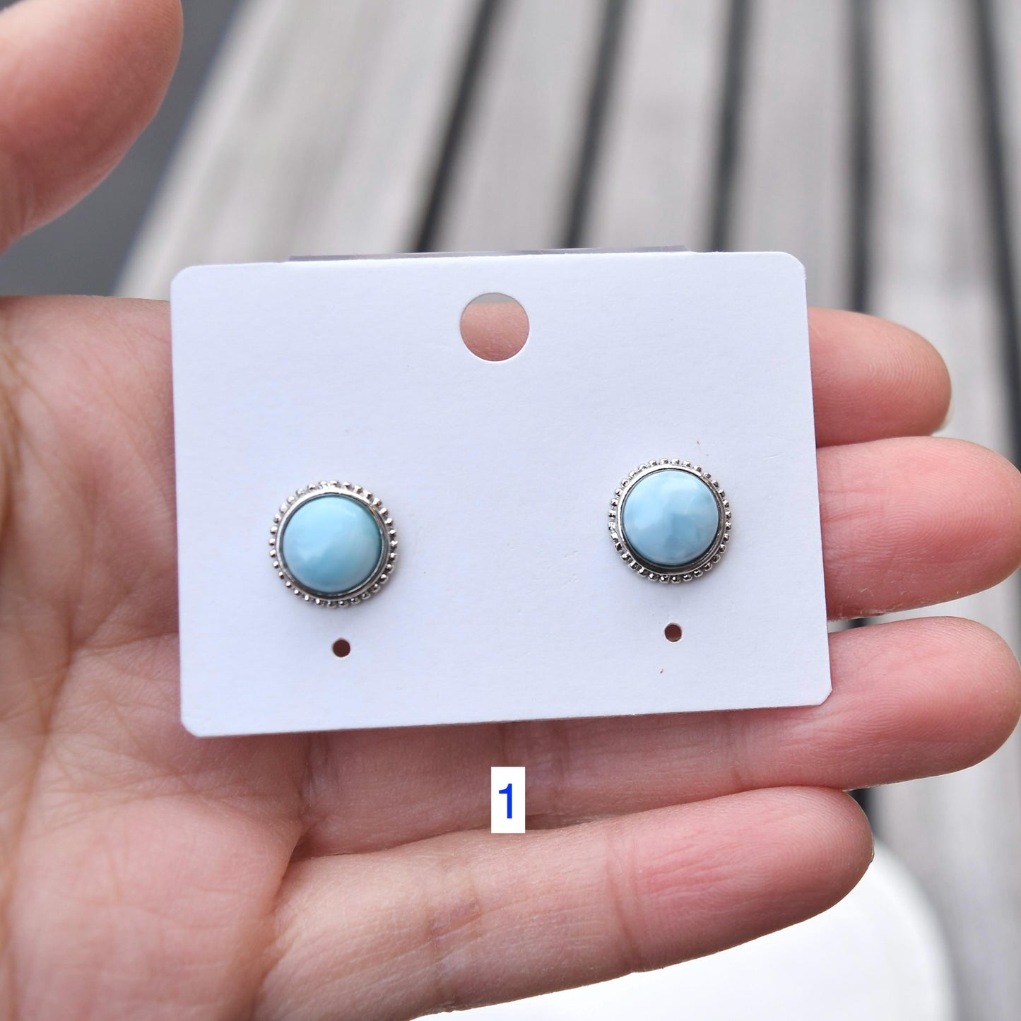 Larima Circle Cabochon Stud Earrings