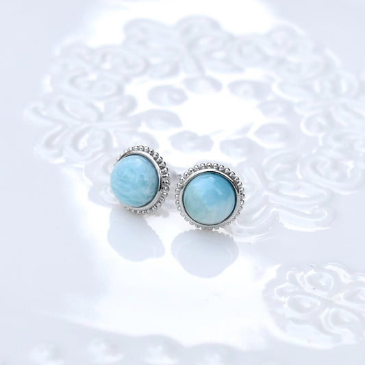 Larima Circle Cabochon Stud Earrings