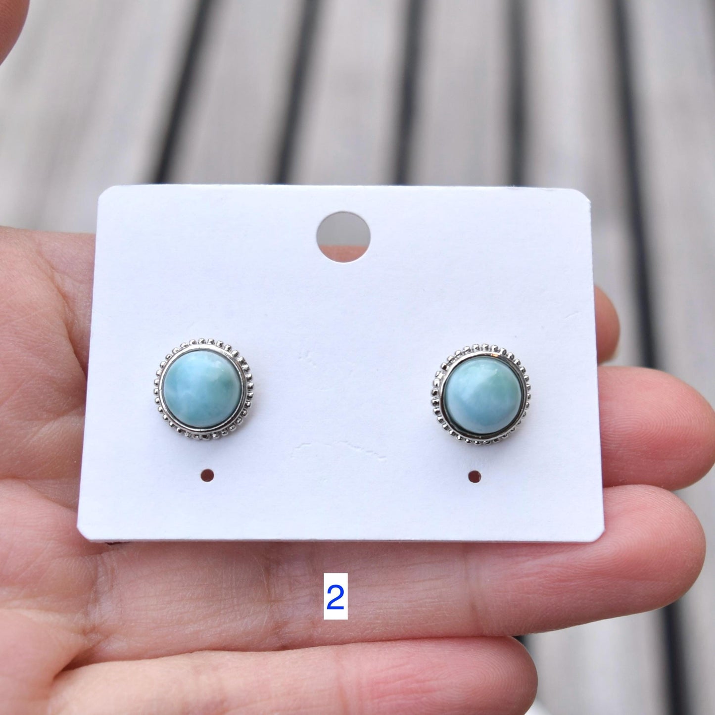 Larima Circle Cabochon Stud Earrings