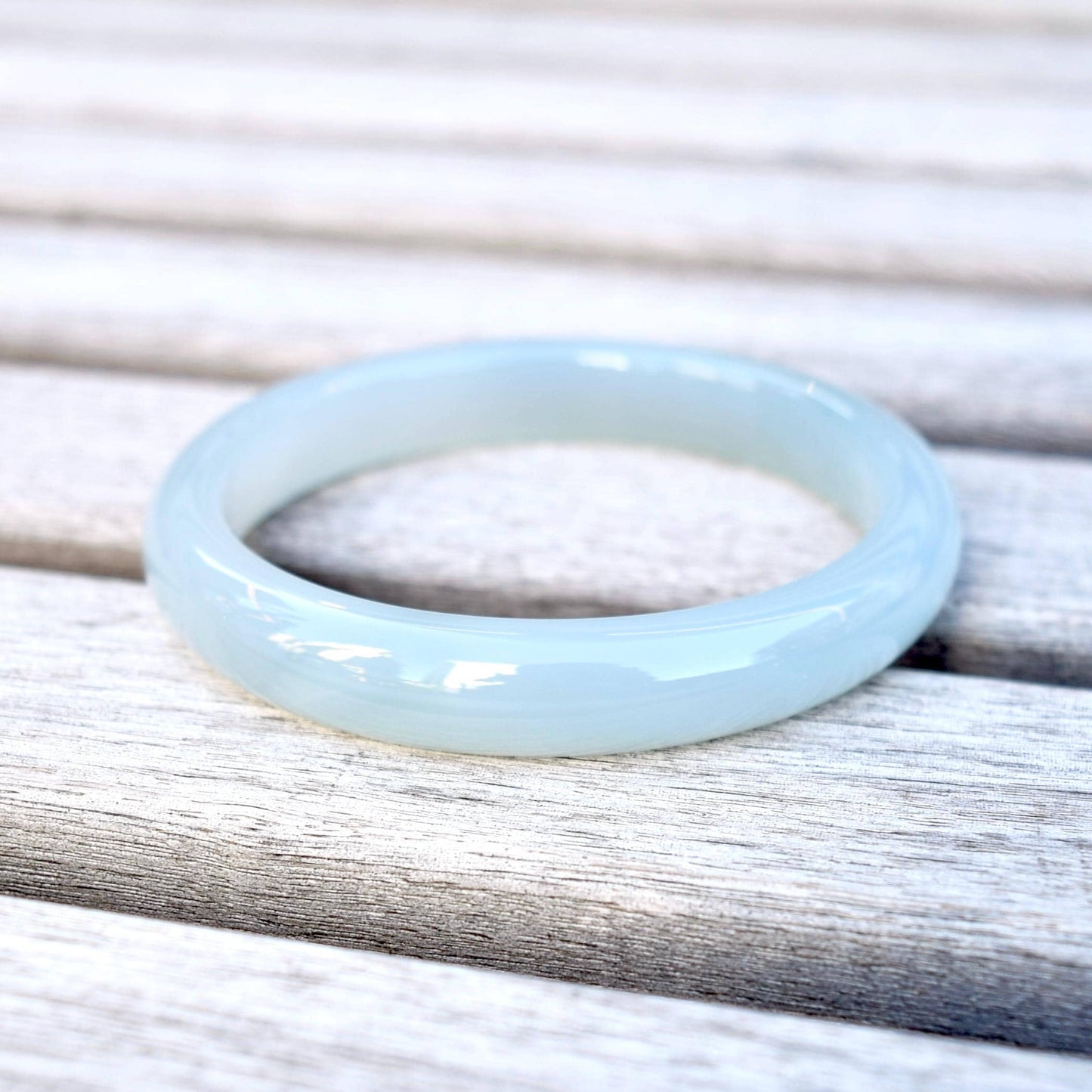 55.6 mm Blue Agate Bangle Bracelet