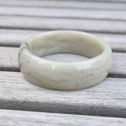 54.6 mm Natural Jade Bangle Bracelet - White