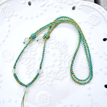 Colorful Lucky Cords Knot Braided Necklace - Adjustable Rope Lanyard