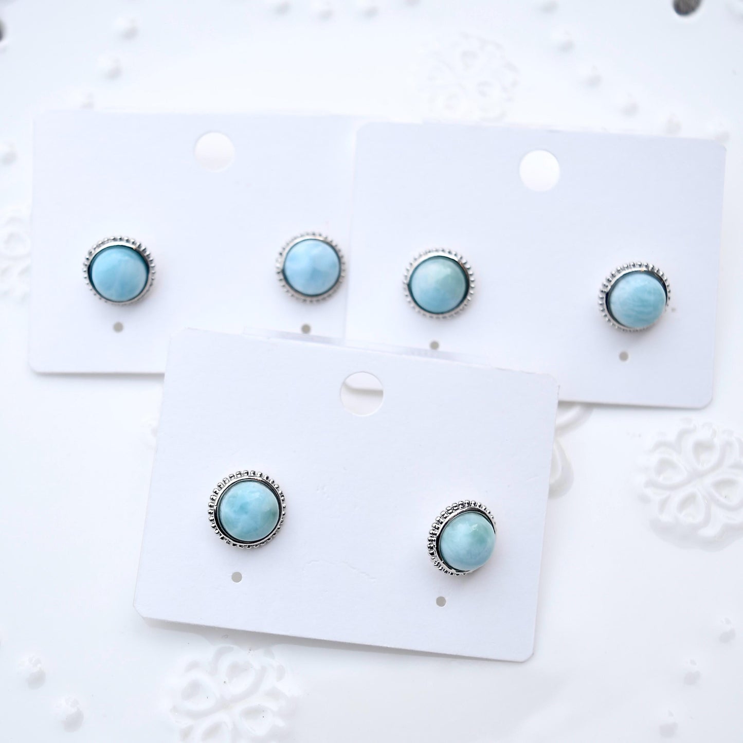 Larima Circle Cabochon Stud Earrings