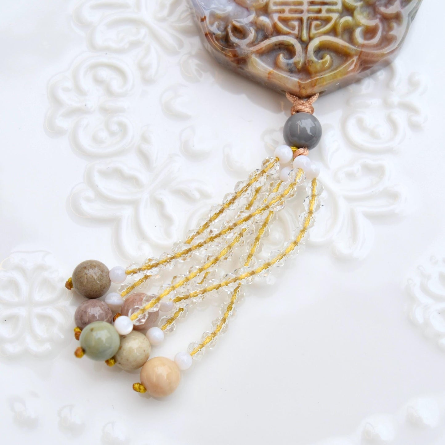 Purple Ocean Jasper Flora Lock Necklace