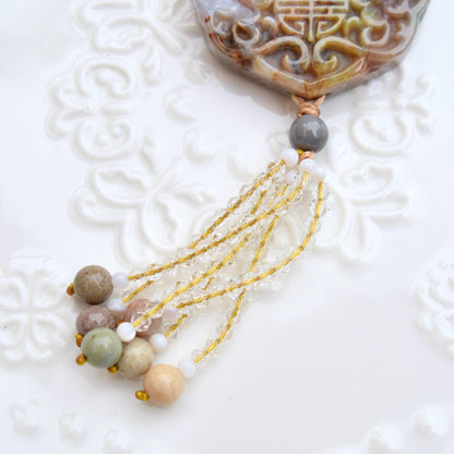 Purple Ocean Jasper Flora Lock Necklace