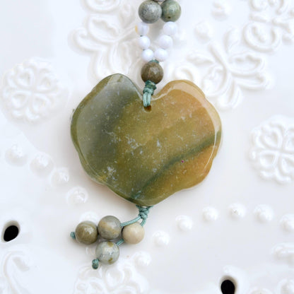 Green Ocean Jasper Flora Lock Necklace