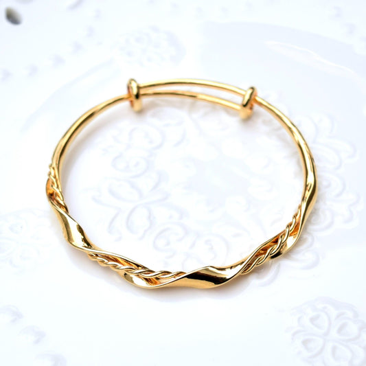 60 mm Golden Wavy Bangle - Chinese Bangle