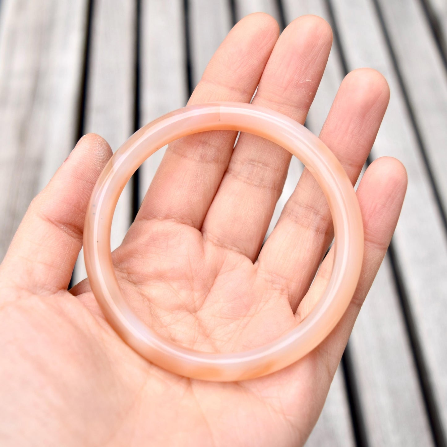 54.8 mm Orange Agate Bangle Bracelet