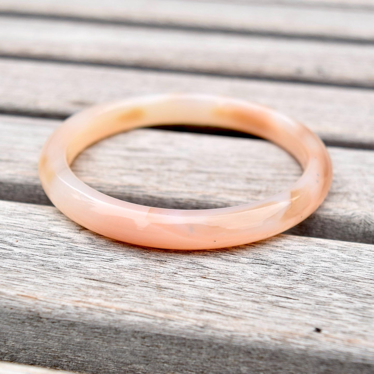 54.8 mm Orange Agate Bangle Bracelet