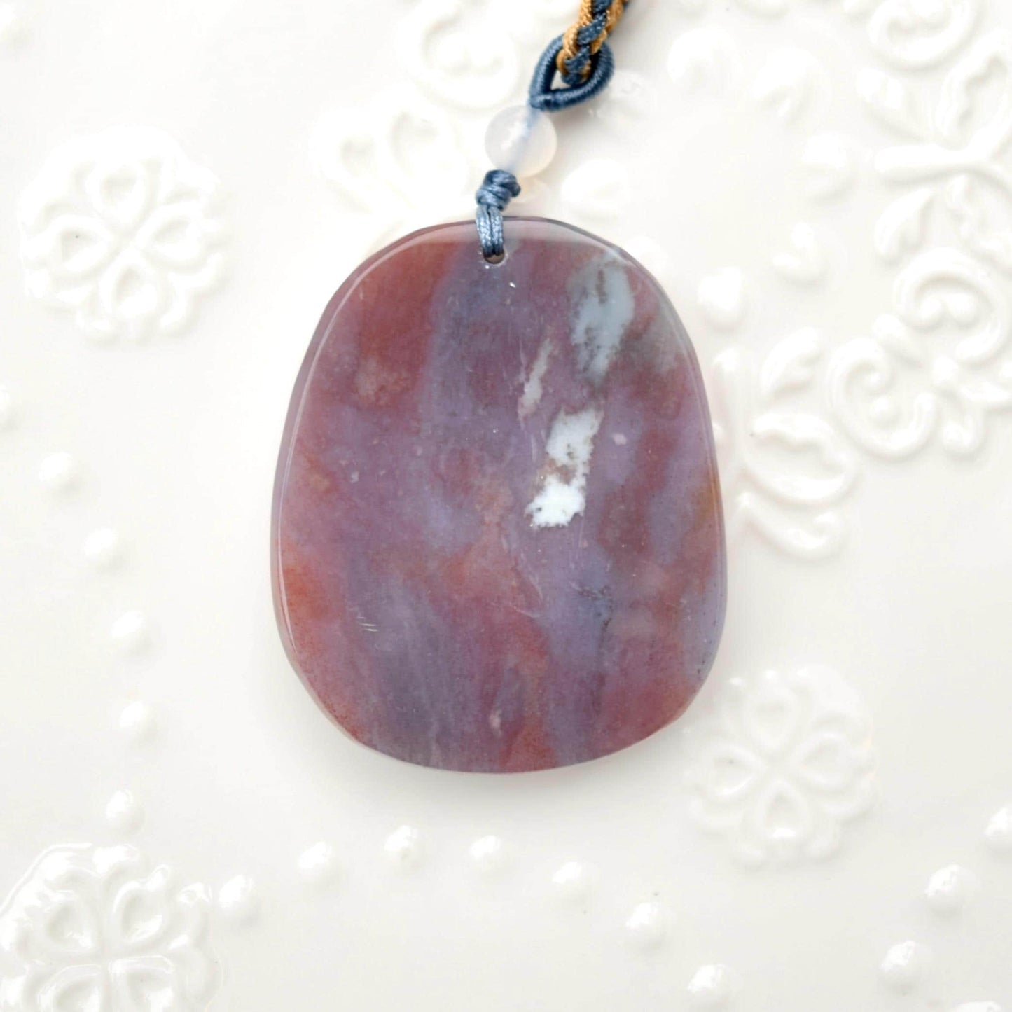 Landscape Rope Necklace - Purple Ocean Agate