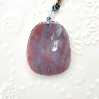 Landscape Rope Necklace - Purple Ocean Agate