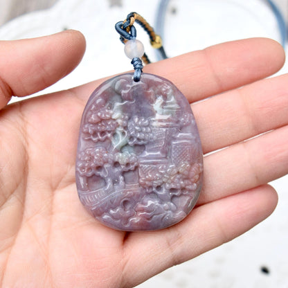 Landscape Rope Necklace - Purple Ocean Agate