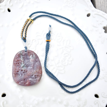 Landscape Rope Necklace - Purple Ocean Agate