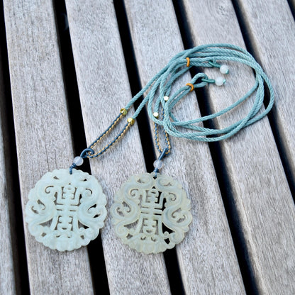 Longevity Circle Large Pendant Necklace - 岫玉壽吊墜